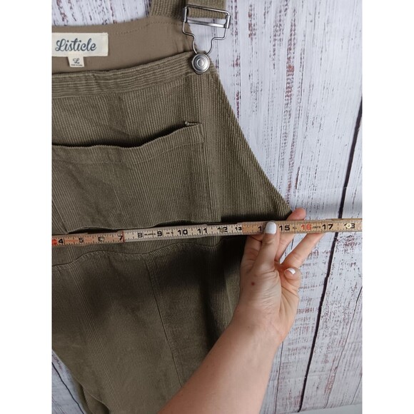 Listicle Corduroy Bib Overalls Skirt Girls Size Large Green - Picture 7 of 8